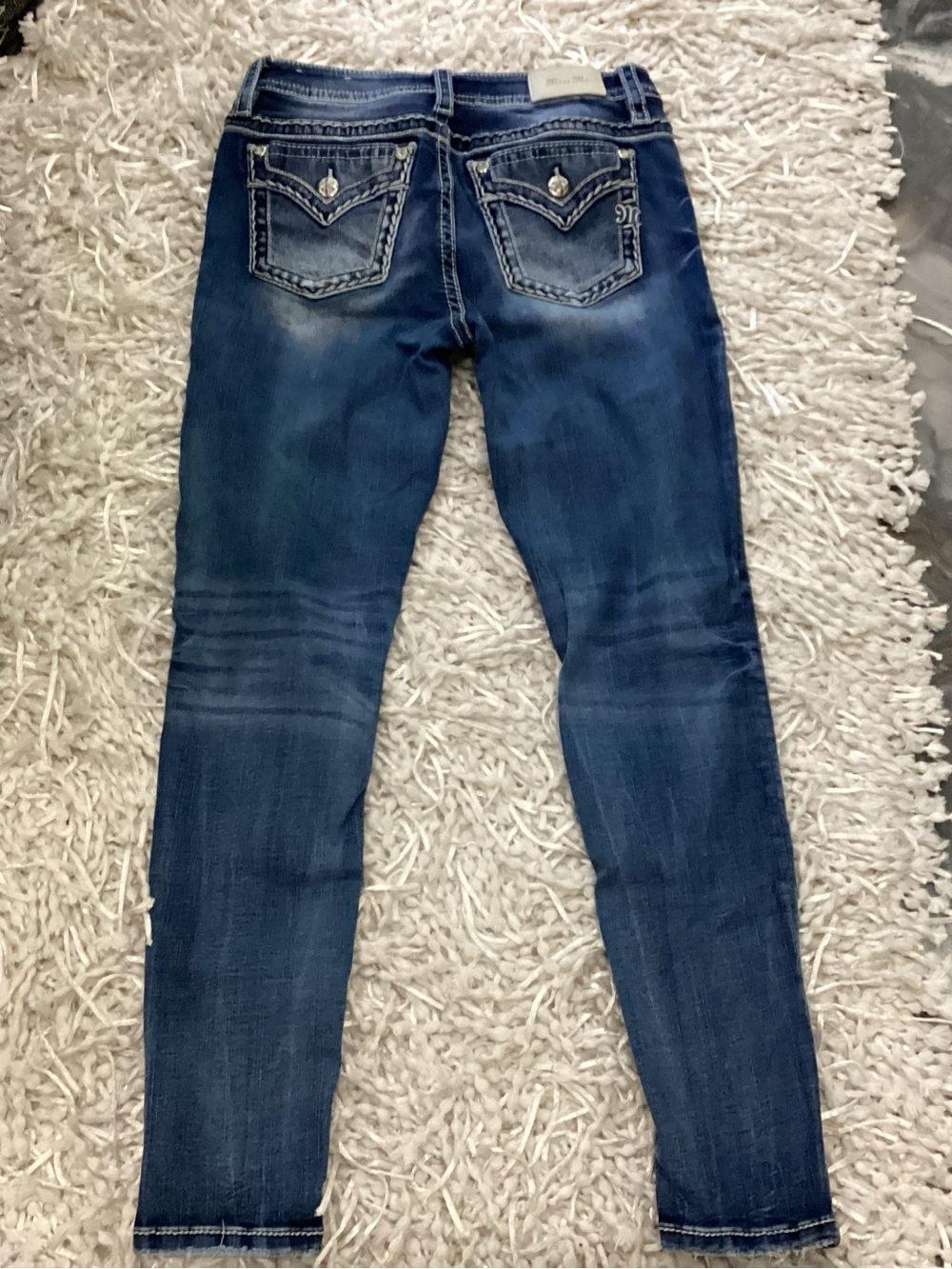 Miss Me Women's Dark Wash Mid Rise Ankle Skinny Jeans - Size 29 x 29 - Picture 3 of 5